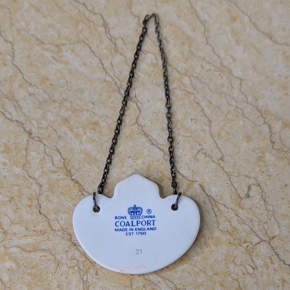 Vintage Coalport Bone China Decanter Scotch Tag Label With Chain Bar Accessories - Picture 2 of 8